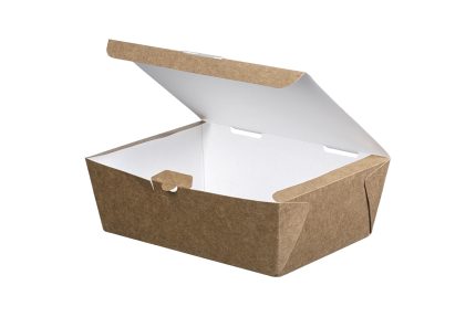 Αυτόματο Κουτί Kraft για Διπλό Burger Λευκό Εσωτερικό
